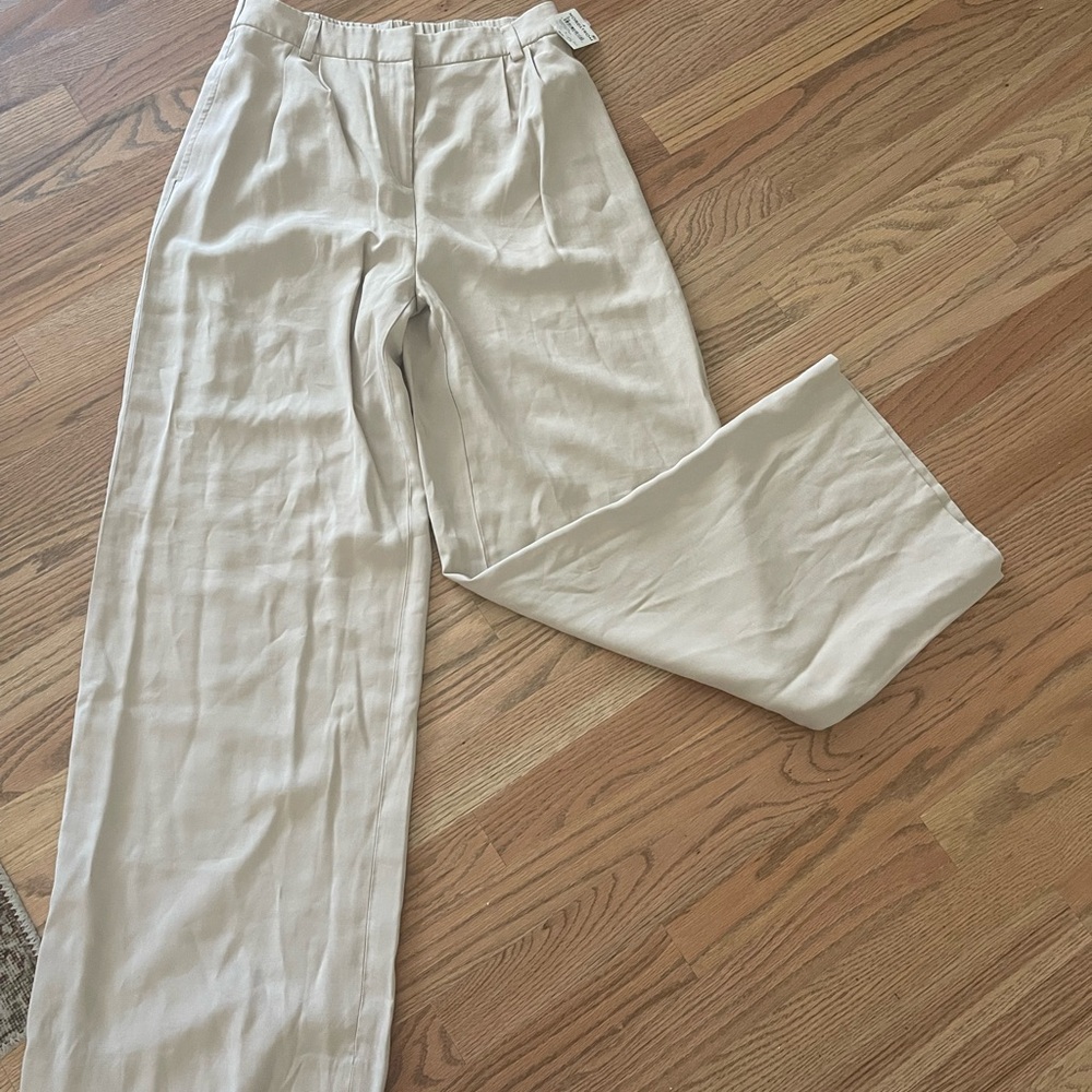 Nordstrom Open Edit Chic Cream Wide Leg Women's Pants